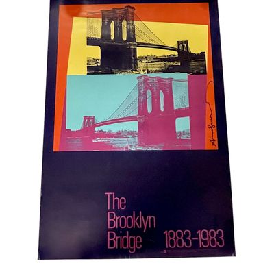 ANDY WARHOL SIGNED BROOKLYN BRIDGE POSTER