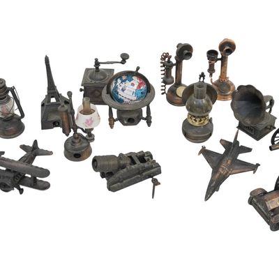 15 VINTAGE DIECAST FIGURAL PENCIL SHARPENERS