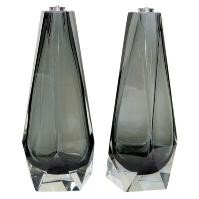 PAIR ALBERTO DONA MURANO TABLE LAMPS MOLATO