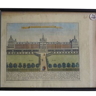 18th c ENGRAVING BETHLEM ROYAL HOSPITAL LONDON