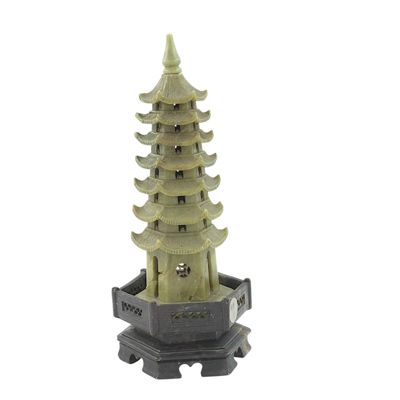 ANTIQUE CARVED CHINESE SOAPSTONE PAGODA