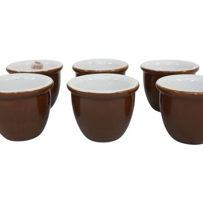 SET OF 6 HALL POTTERY CUSTARD CUPS