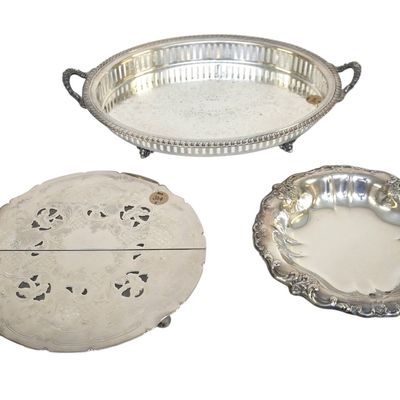 3 PIECES OF SILVERPLATE - GORHAM, ETC.