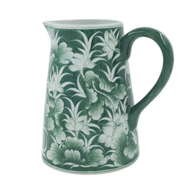 BLOOMING WORLD HAND PAINTED PITCHER