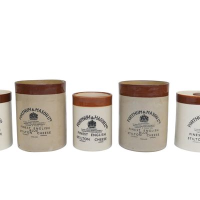5 FORTNUM AND MASON POTTERY CHEESE CROCKS
