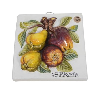 ITALIAN PRIMAVERA ARTISTICA 3 DIMENSIONAL FRUIT TILE