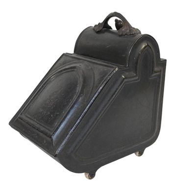 ANTIQUE GOTHIC TOLE COAL SCUTTLE