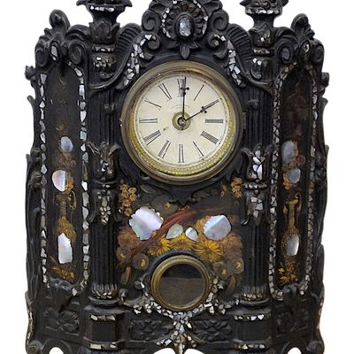 TERHUNE & EDWARDS GOTHIC REVIVAL MOP CAST IRON CLOCK