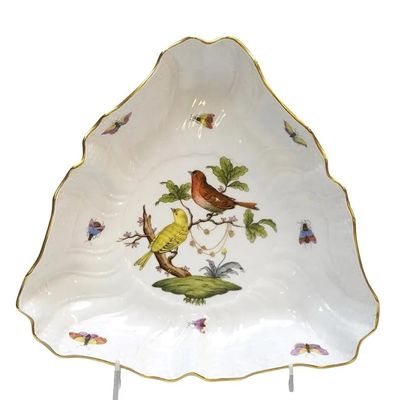 HEREND ROTHSCHILD BIRD TRIANGLE VEGETABLE DISH