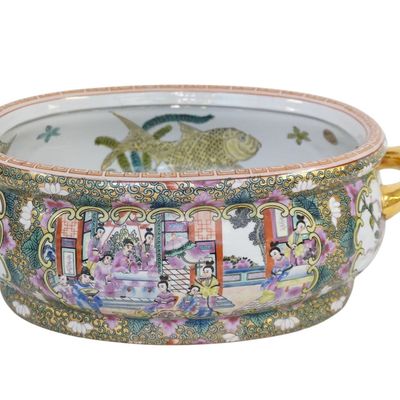 CHINESE ROSE MEDALLION PORCELAIN FOOT BATH