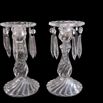 PAIR FOSTORIA COLONY LUSTER CANDLESTICKS