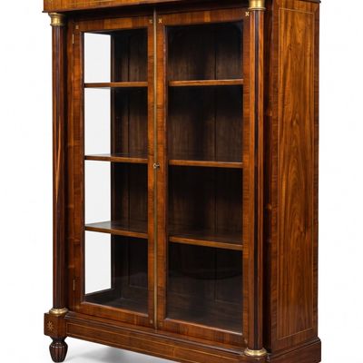 EXCEPTIONAL ENGLISH REGENCY INLAID BOOKCASE