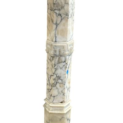 TALL ITALIAN CARVED ALABASTER PEDESTAL