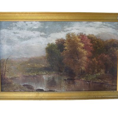 HUDSON RIVER SCHOOL 1900 LANDSCAPE OIL ED HOWARD