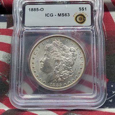 1885-O Morgan 90% Silver Dollar ICG MS63