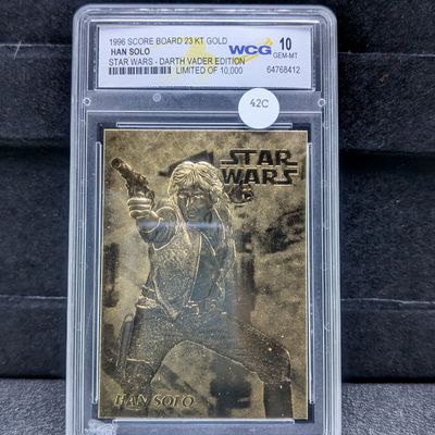 Sale Photo Thumbnail #290: 1996 Star Wars, HAN SOLO, 23KT Gold, Sealed, Gem 10 Mint, Limited of 10,000, Darth Vader Edition!