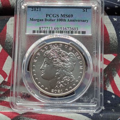 Sale Photo Thumbnail #285: 2021 Morgan Dollar PCGS MS69 - 100th Anniversary