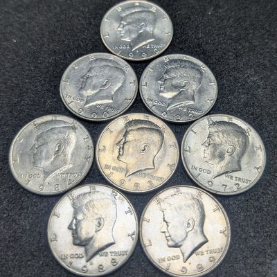 Sale Photo Thumbnail #265: (8) Mixed Date Kennedy Half Dollars