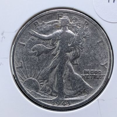 Sale Photo Thumbnail #116: 1943-S Walking Liberty 90% Silver Half Dollar