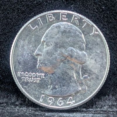 Sale Photo Thumbnail #388: 1964-D Washington 90% Silver Quarter, 62 Years old