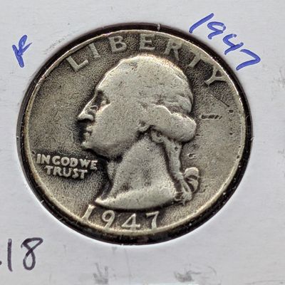 Sale Photo Thumbnail #270: 1947-P Washington 90% Silver Quarter