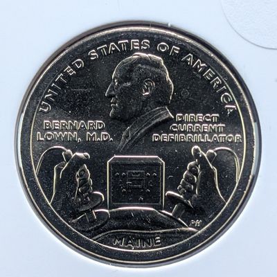Sale Photo Thumbnail #258: 2024-D Uncirculated Innovation Dollar with Bernard Lown Defibrillator Reverse, Maine (ME)