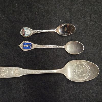 Sale Photo Thumbnail #302: (3) Assorted Vintage Collector Spoons