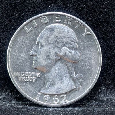 Sale Photo Thumbnail #396: 1962-D Washington 90% Silver Quarter, 64 Years old