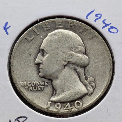 Sale Photo Thumbnail #128: 1940-P Washington 90% Silver Quarter