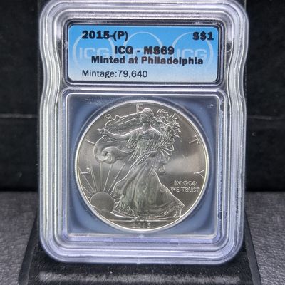 Sale Photo Thumbnail #273: 2015-P American Silver Eagle ICG MS 69 - Only 79,640 minted - Big Key!!