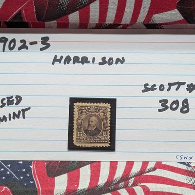 Sale Photo Thumbnail #432: 1902-1903 Harrison 13 Cent Stamp, Scott # 308, Used