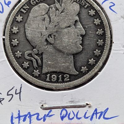 1912 Barber 90% Silver Half Dollar - 114 Years Old!