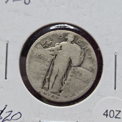 Sale Photo Thumbnail #281: 1928-P Standing Liberty 90% Silver Quarter