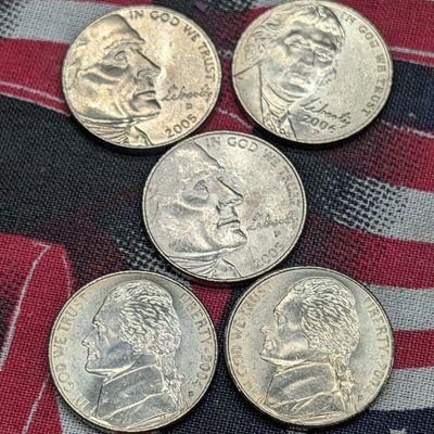 Sale Photo Thumbnail #171: (2) 2004-P, 2005 P&D, & (1) 2006-P Jefferson Nickels W/ Westward Journeys