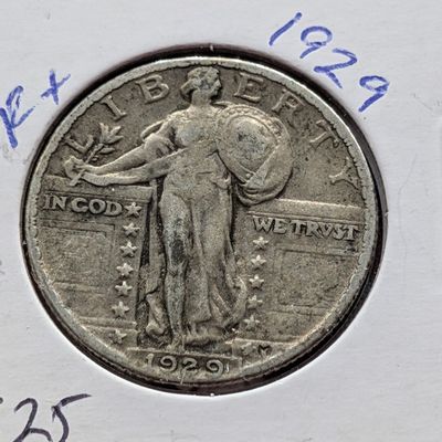 Sale Photo Thumbnail #177: 1929-P Standing Liberty 90% Silver Quarter