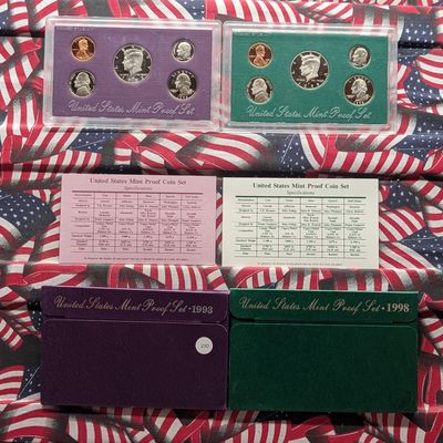 Sale Photo Thumbnail #156: 1993-S & 1998-S U.S. Mint Proof Sets in OGP w/ COA