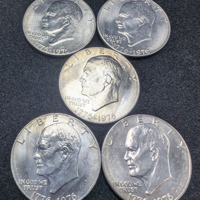 Sale Photo Thumbnail #279: (5) 1976 Bicentennial Eisenhower Dollars