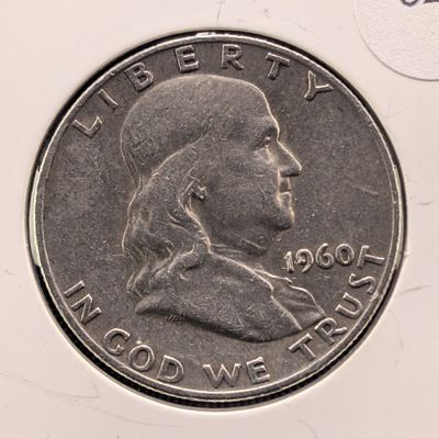 Sale Photo Thumbnail #223: 1960-D Franklin 90% Silver Half Dollar