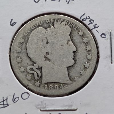 Sale Photo Thumbnail #149: 1894-O Barber 90% Silver Half Dollar