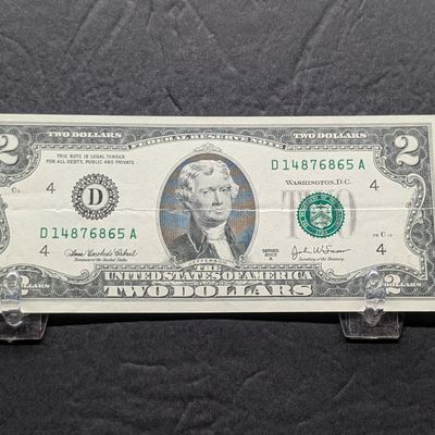 Sale Photo Thumbnail #330: 2003 A Series US $2 Federal Reserve Note issued in Ohio