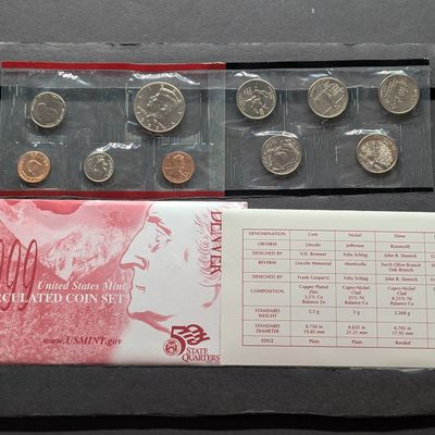 Sale Photo Thumbnail #381: 1999-D Only U.S. Mint Uncirculated Coin Set with State Quarters In OGP w/ COA