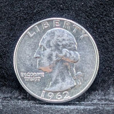 Sale Photo Thumbnail #310: 1962-D Washington 90% Silver Quarter, 64 Years old - (BU)