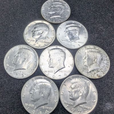 (8) Mixed Date Kennedy Half Dollars