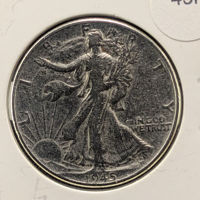 Sale Photo Thumbnail #313: 1945-P Walking Liberty 90% Silver Half Dollar
