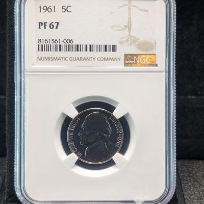 Sale Photo Thumbnail #358: 1961 Jefferson Nickel NGC PF 67 - Lightly Toned Proof