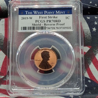 Sale Photo Thumbnail #326: 2019-W Lincoln Shield Reverse Proof Cent PCGS PR70RD - First Strike