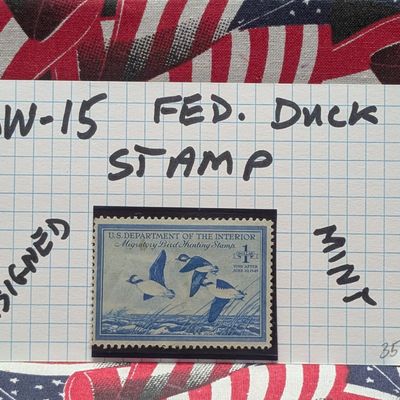Sale Photo Thumbnail #437: 1948 Dept. Of The Interior Duck Stamp, RW-15, Unsigned