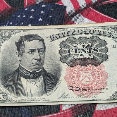 Sale Photo Thumbnail #289: 1874 US 10 Cent Fractional Currency Note - Fifth Issue - Allison and New Signatures