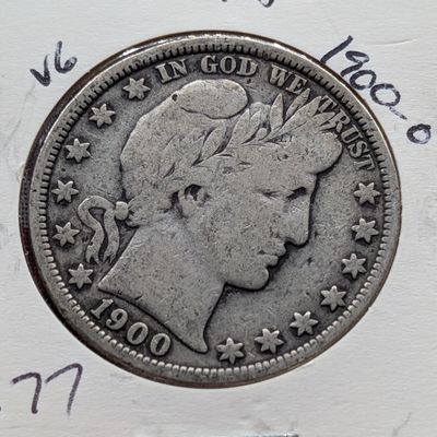 Sale Photo Thumbnail #221: 1900-O Barber 90% Silver Half Dollar