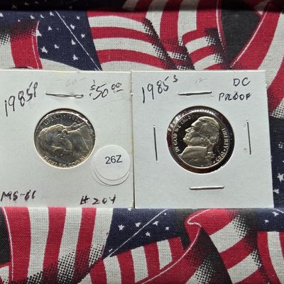 Sale Photo Thumbnail #182: 1985-P UNC & 1985-S "Proof" Jefferson Nickels